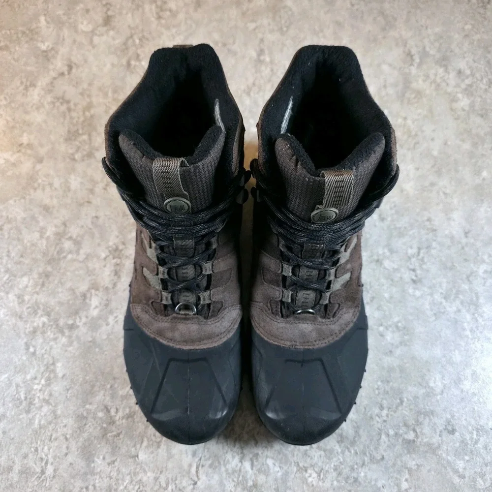 Merrell Moab Polar Brown Duck Boots Mens 9 Waterproof Hiking Insulated 400 Gram